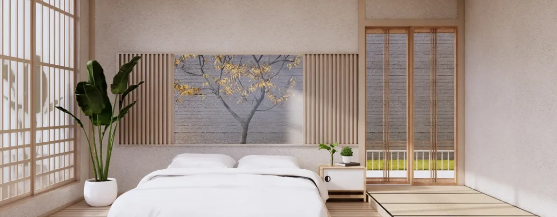 Trang trí phòng ngủ kiểu Nhật tối giản, sang trọng